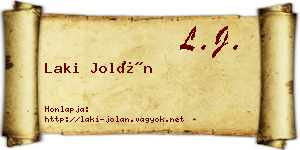 Laki Jolán névjegykártya